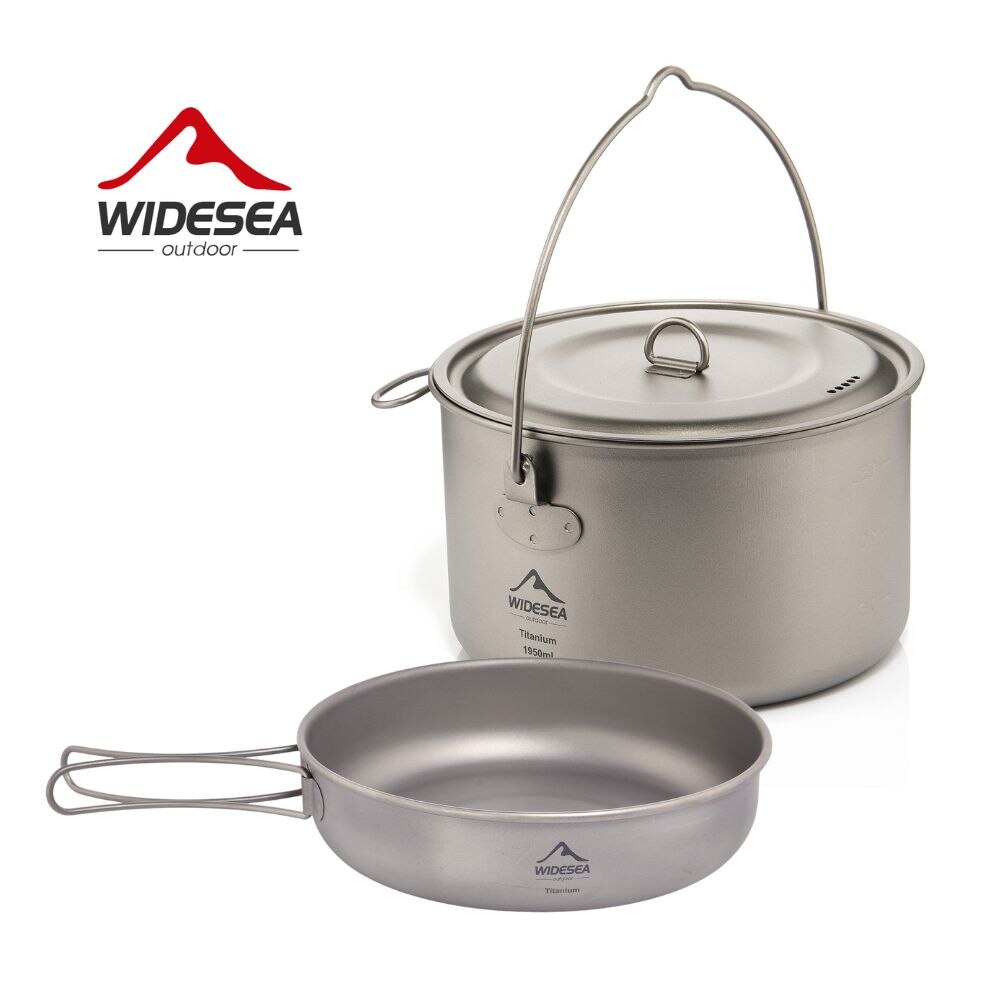 Outdoor Hunting Kitchen - Widesea Camping Tableware Titanium Cookware Set