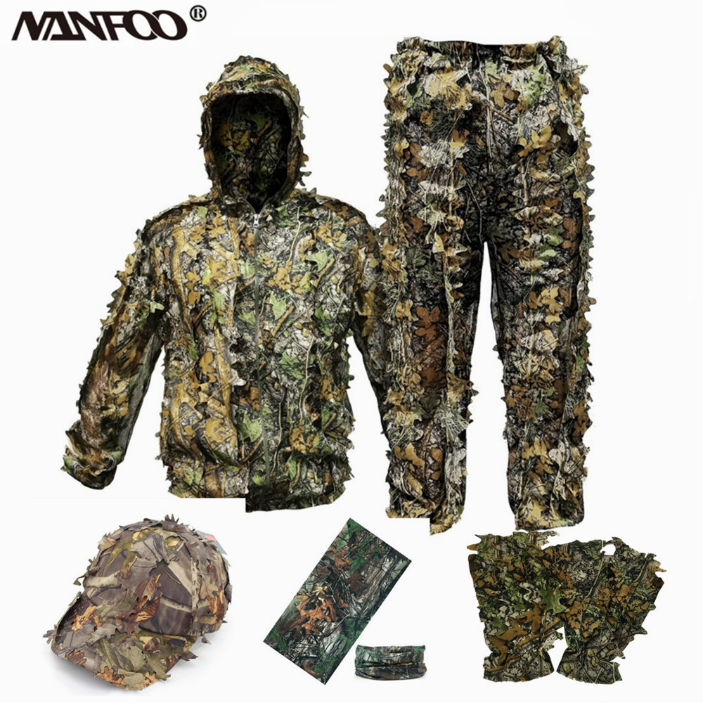 Camouflage Hunting Jacket - Adult 3D Leaves Bionic Camouflage Hunting