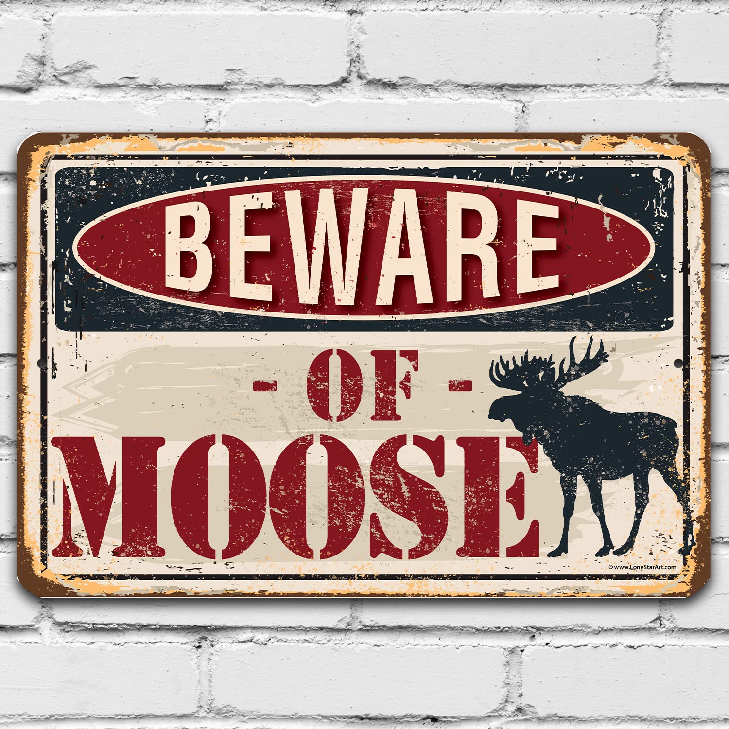 Outdoor Hunting House - Beware of Moose - Rustic Metal