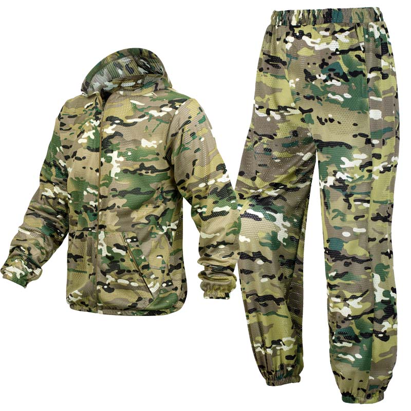 Camouflage Hunting Jacket - Summer Cool Camouflage Suit Mesh Hooded