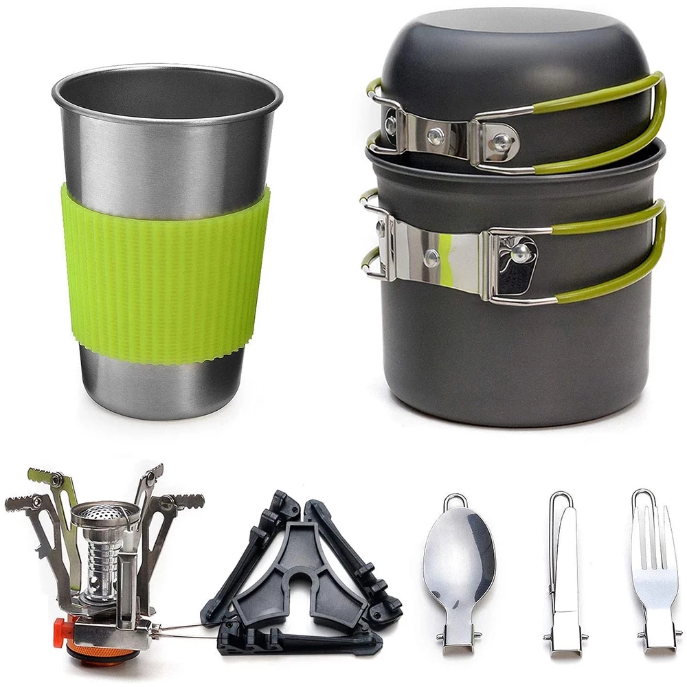 Outdoor Hunting Kitchen - Camping Cookware Kit with Stove Outdoor