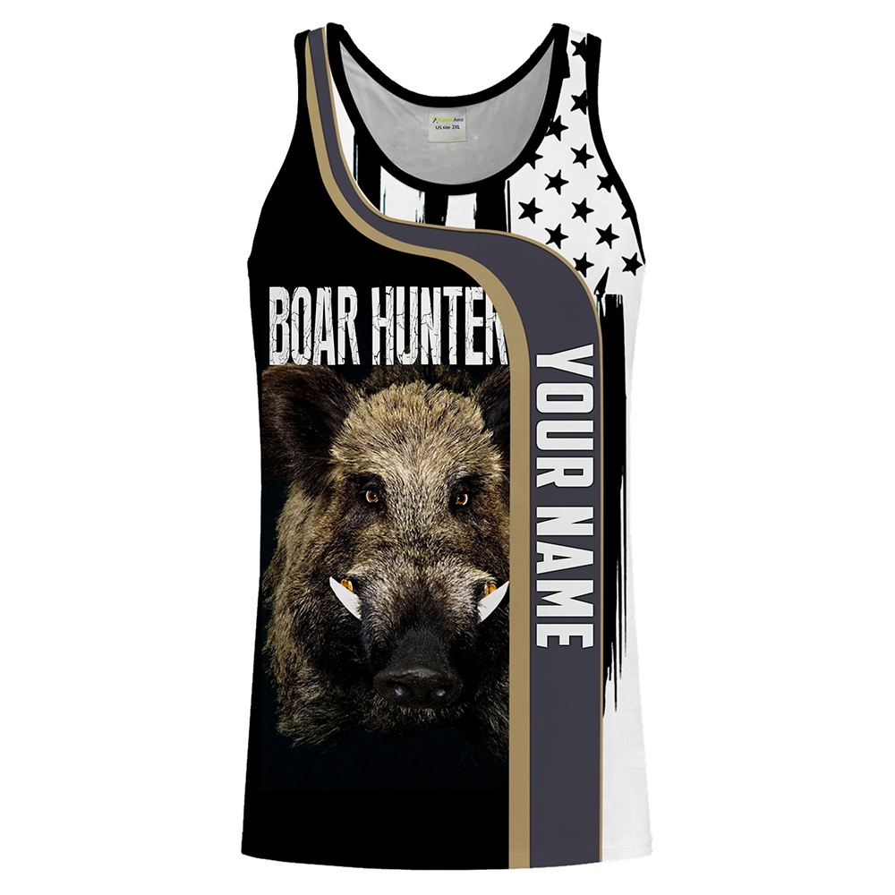 Custom Name Boar Hunter Tank T - Wildman Hunting & Outdoor Robertson Photos 评论和价格