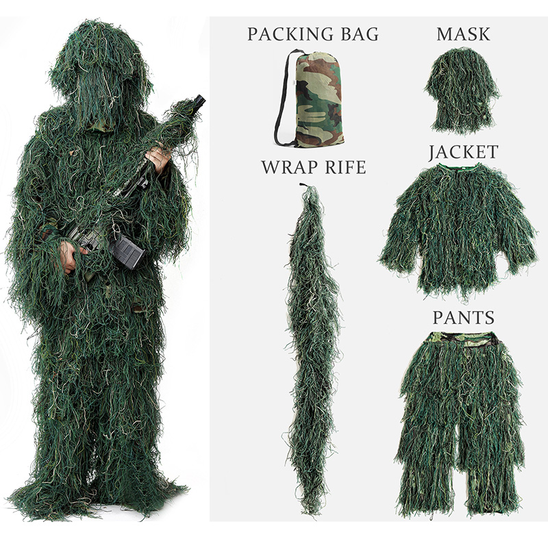 5Pcs Adult Ghillie Suit Kids H - Hunting Outdoor Clothing 评论和价格