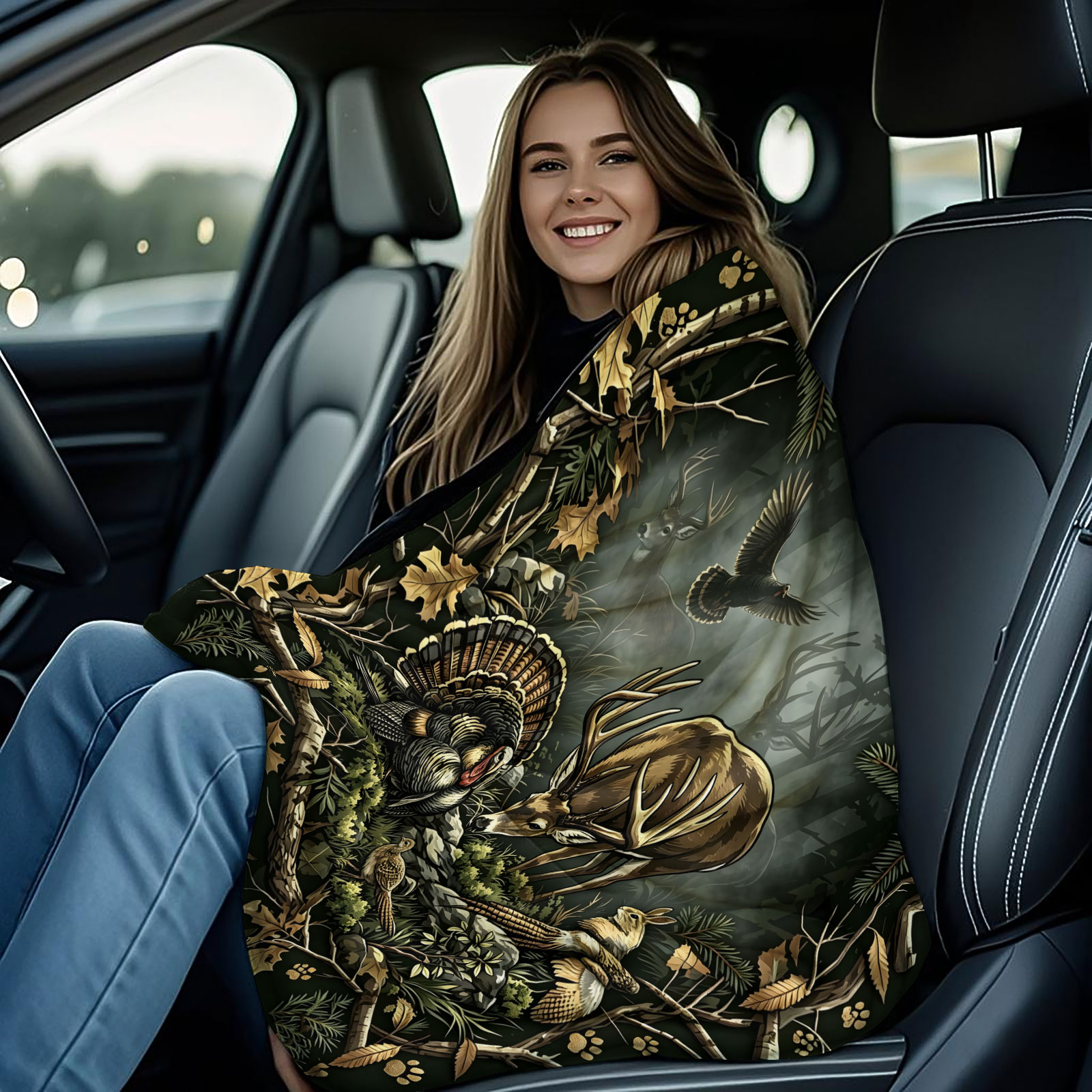 Vintage Woodland Animal Throw  - Wildman Hunting & Outdoor Robertson Photos 评论和价格