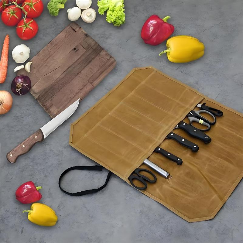 Waxed Canvas Chef Knife Roll M - Outdoor Hunting Kitchen 评论和价格