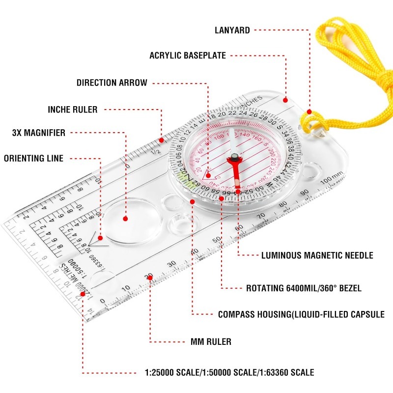 1-10Pcs Compass Navigation Map - Outdoor Hunting Maps 评论和价格