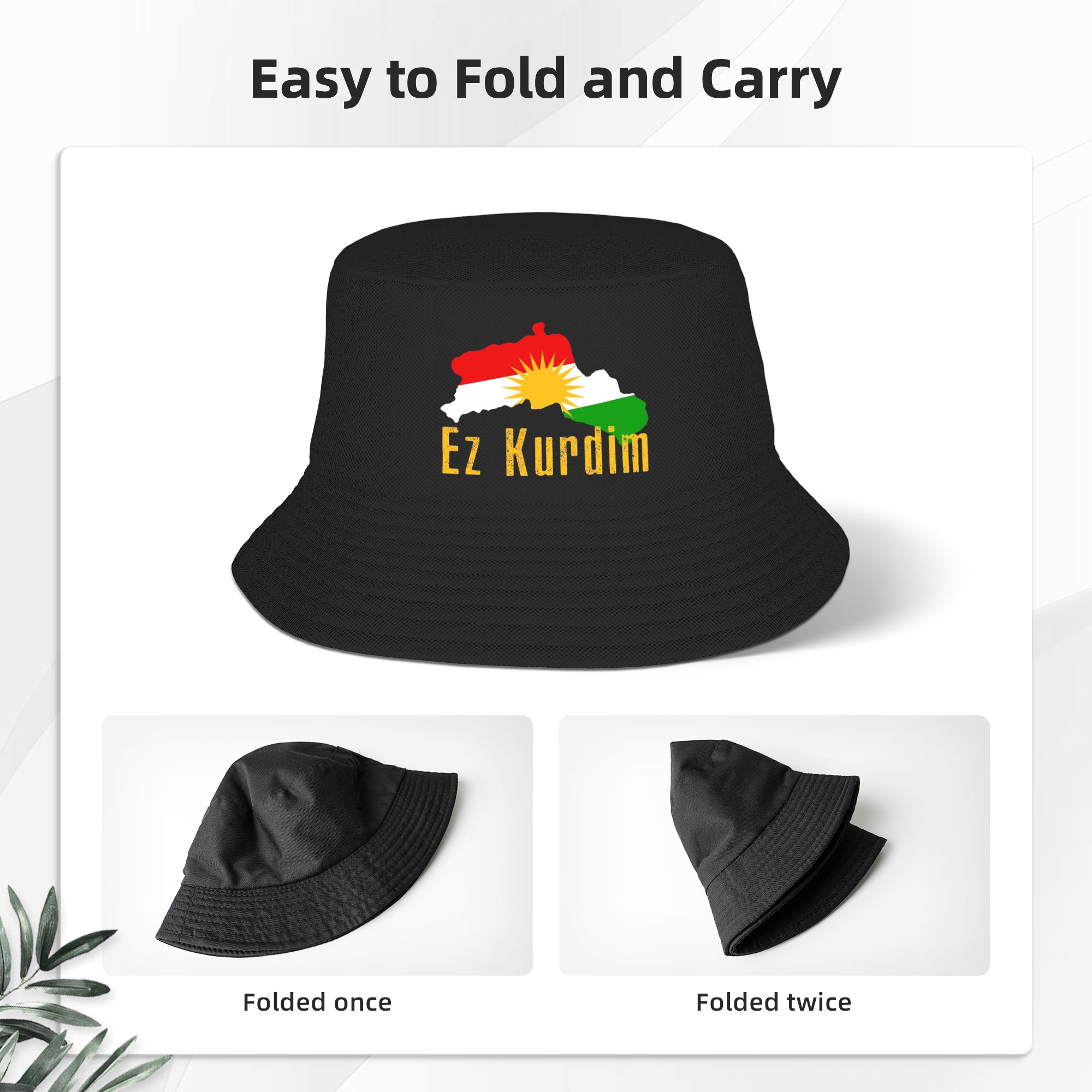 Kurdistan Flag Map  Bucket Hat - Outdoor Hunting Maps 评论和价格