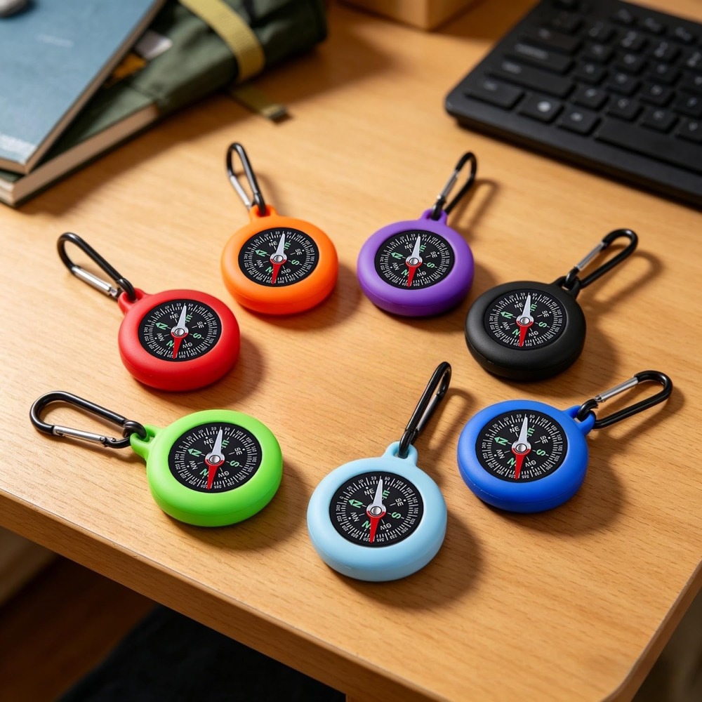 5-20 PCS Mini Compass Keychain - Outdoor Hunting House 评论和价格