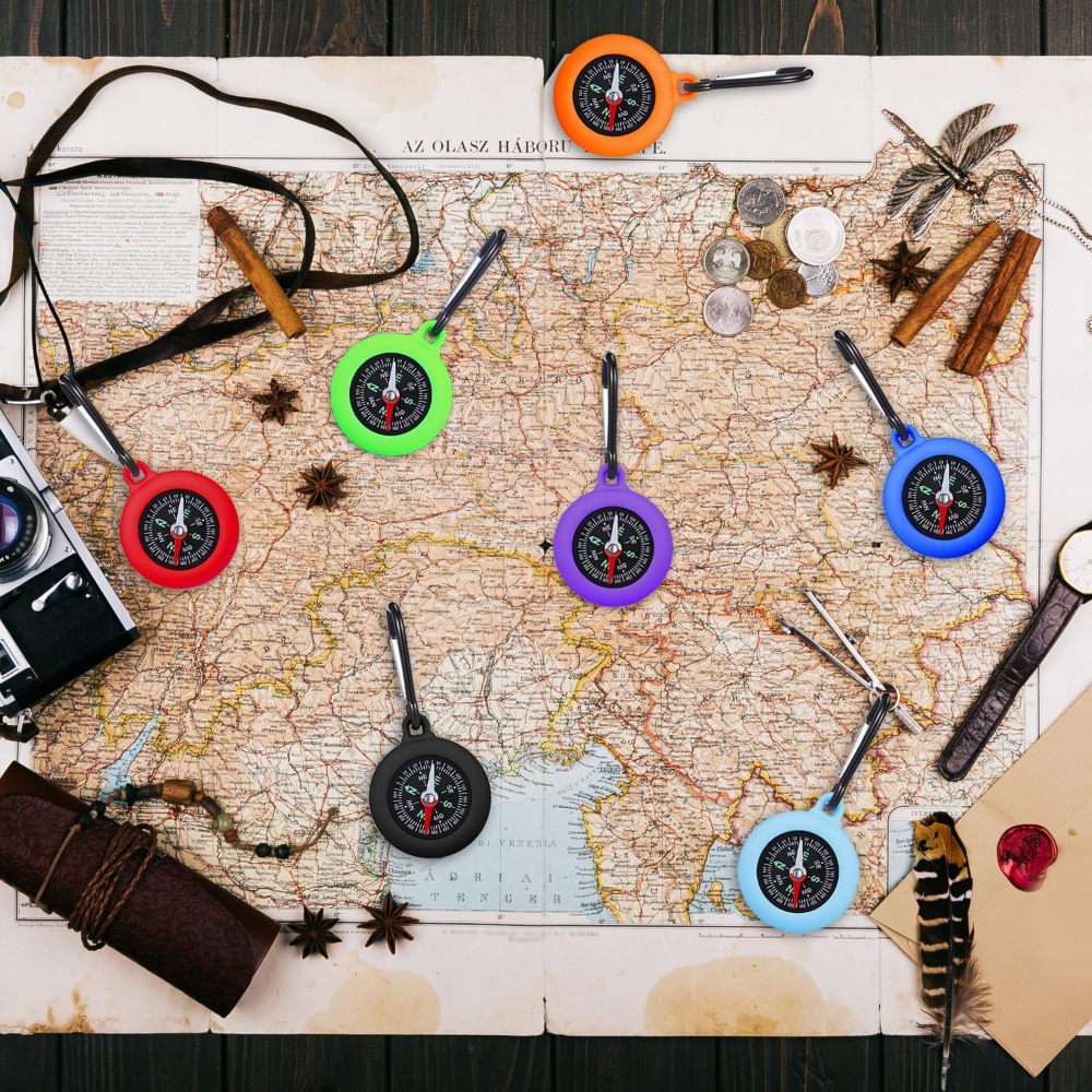 5-20 PCS Mini Compass Keychain - Outdoor Hunting House 评论和价格