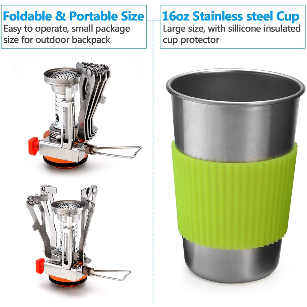 Camping Cookware Kit with Stov - Outdoor Hunting Kitchen 评论和价格